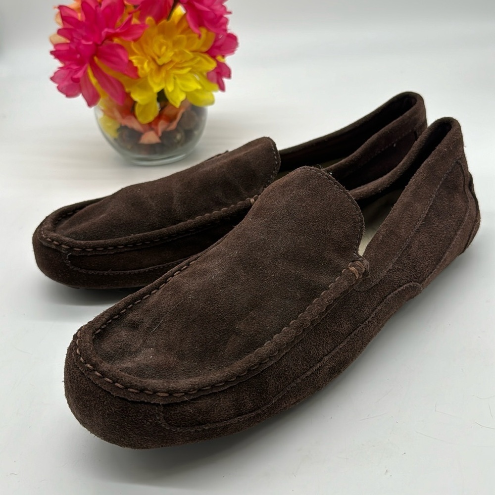 UGG Chocolate Brown Suede Slip On Slippers Men's Size 15 MS7009B
